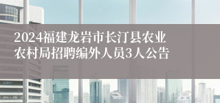 2024福建龙岩市长汀县农业农村局招聘编外人员3人公告