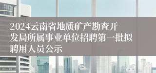 2024云南省地质矿产勘查开发局所属事业单位招聘第一批拟聘用人员公示