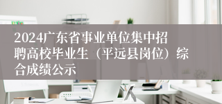 2024广东省事业单位集中招聘高校毕业生（平远县岗位）综合成绩公示