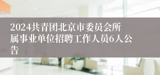2024共青团北京市委员会所属事业单位招聘工作人员6人公告