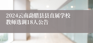 2024云南勐腊县县直属学校教师选调18人公告