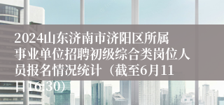 2024山东济南市济阳区所属事业单位招聘初级综合类岗位人员报名情况统计（截至6月11日16:30）