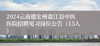 2024云南德宏州盈江县中医医院招聘见习岗位公告（15人）