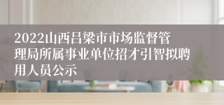 2022山西吕梁市市场监督管理局所属事业单位招才引智拟聘用人员公示