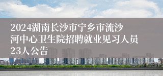 2024湖南长沙市宁乡市流沙河中心卫生院招聘就业见习人员23人公告