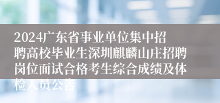 2024广东省事业单位集中招聘高校毕业生深圳麒麟山庄招聘岗位面试合格考生综合成绩及体检人员公告