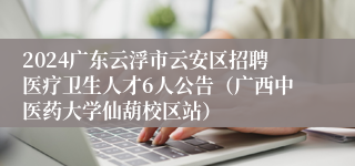 2024广东云浮市云安区招聘医疗卫生人才6人公告（广西中医药大学仙葫校区站）