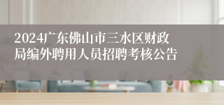 2024广东佛山市三水区财政局编外聘用人员招聘考核公告