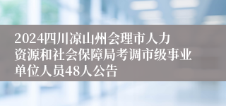 2024四川凉山州会理市人力资源和社会保障局考调市级事业单位人员48人公告