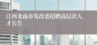 江西龙南市发改委招聘高层次人才公告