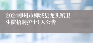 2024柳州市柳城县龙头镇卫生院招聘护士1人公告