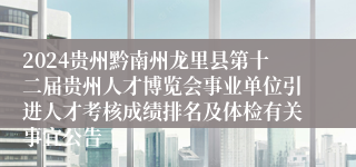 2024贵州黔南州龙里县第十二届贵州人才博览会事业单位引进人才考核成绩排名及体检有关事宜公告