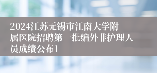 2024江苏无锡市江南大学附属医院招聘第一批编外非护理人员成绩公布1