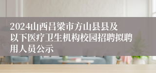 2024山西吕梁市方山县县及以下医疗卫生机构校园招聘拟聘用人员公示