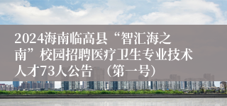 2024海南临高县“智汇海之南”校园招聘医疗卫生专业技术人才73人公告  （第一号）