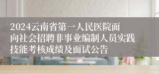 2024云南省第一人民医院面向社会招聘非事业编制人员实践技能考核成绩及面试公告