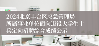 2024北京丰台区应急管理局所属事业单位面向退役大学生士兵定向招聘综合成绩公示