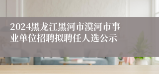 2024黑龙江黑河市漠河市事业单位招聘拟聘任人选公示