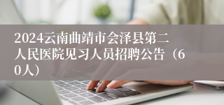 2024云南曲靖市会泽县第二人民医院见习人员招聘公告（60人）