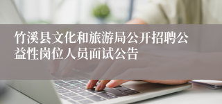 竹溪县文化和旅游局公开招聘公益性岗位人员面试公告