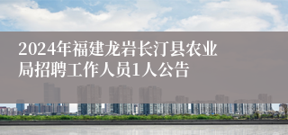 2024年福建龙岩长汀县农业局招聘工作人员1人公告