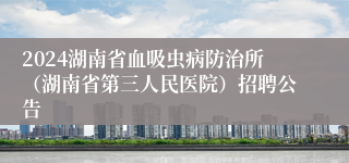 2024湖南省血吸虫病防治所（湖南省第三人民医院）招聘公告