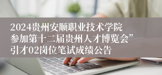 2024贵州安顺职业技术学院参加第十二届贵州人才博览会”引才02岗位笔试成绩公告