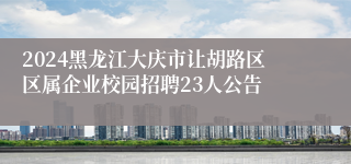 2024黑龙江大庆市让胡路区区属企业校园招聘23人公告