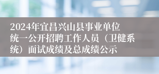 2024年宜昌兴山县事业单位统一公开招聘工作人员（卫健系统）面试成绩及总成绩公示