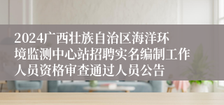 2024广西壮族自治区海洋环境监测中心站招聘实名编制工作人员资格审查通过人员公告