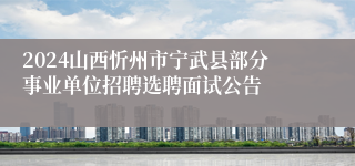 2024山西忻州市宁武县部分事业单位招聘选聘面试公告