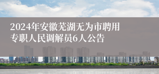 2024年安徽芜湖无为市聘用专职人民调解员6人公告