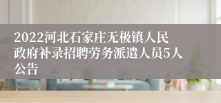 2022河北石家庄无极镇人民政府补录招聘劳务派遣人员5人公告