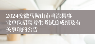 2024安徽马鞍山市当涂县事业单位招聘考生考试总成绩及有关事项的公告