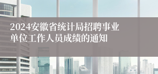 2024安徽省统计局招聘事业单位工作人员成绩的通知