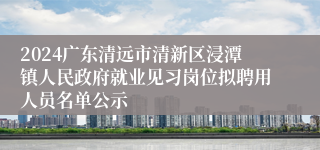 2024广东清远市清新区浸潭镇人民政府就业见习岗位拟聘用人员名单公示