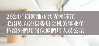 2024广西河池市共青团环江毛南族自治县委员会机关事业单位编外聘用岗位拟聘用人员公示