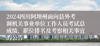 2024四川阿坝州面向县外考调机关事业单位工作人员考试总成绩、职位排名及考察相关事宜的公告