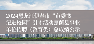 2024黑龙江伊春市“市委书记进校园”引才活动嘉荫县事业单位招聘（教育类）总成绩公示