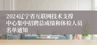 2024辽宁省互联网技术支撑中心集中招聘总成绩和体检人员名单通知