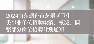 2024山东烟台市芝罘区卫生类事业单位招聘取消、核减、调整部分岗位招聘计划通知