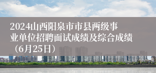 2024山西阳泉市市县两级事业单位招聘面试成绩及综合成绩（6月25日）
