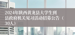 2024年陕西黄龙县大学生到县政府机关见习活动招募公告（30人）