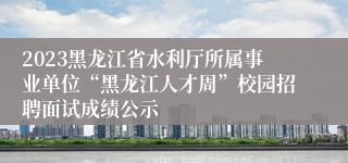 2023黑龙江省水利厅所属事业单位“黑龙江人才周”校园招聘面试成绩公示