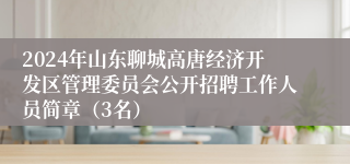 2024年山东聊城高唐经济开发区管理委员会公开招聘工作人员简章（3名）