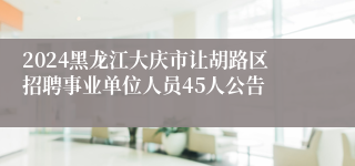 2024黑龙江大庆市让胡路区招聘事业单位人员45人公告