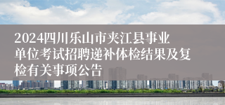 2024四川乐山市夹江县事业单位考试招聘递补体检结果及复检有关事项公告