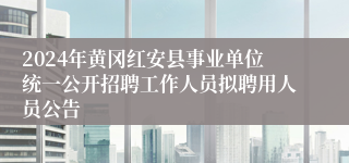 2024年黄冈红安县事业单位统一公开招聘工作人员拟聘用人员公告