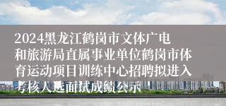 2024黑龙江鹤岗市文体广电和旅游局直属事业单位鹤岗市体育运动项目训练中心招聘拟进入考核人选面试成绩公示