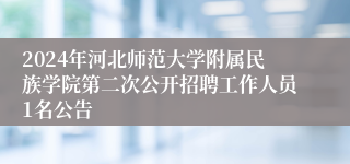 2024年河北师范大学附属民族学院第二次公开招聘工作人员1名公告